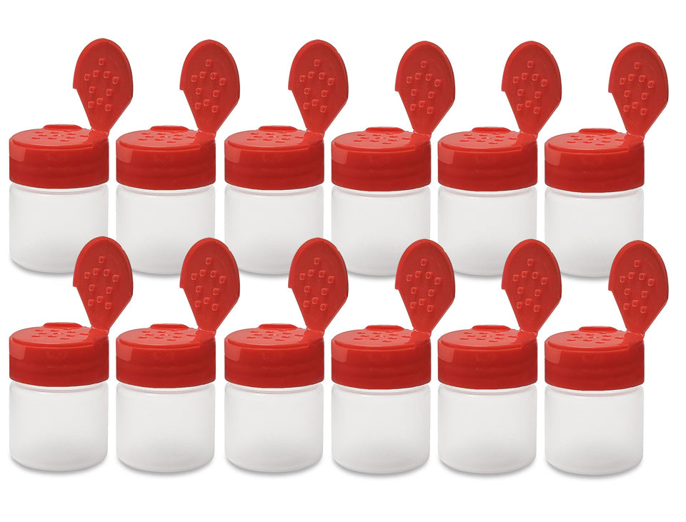 ljdeals 1 oz spice jar with red flip cap for precise dispensing in home kitchens.