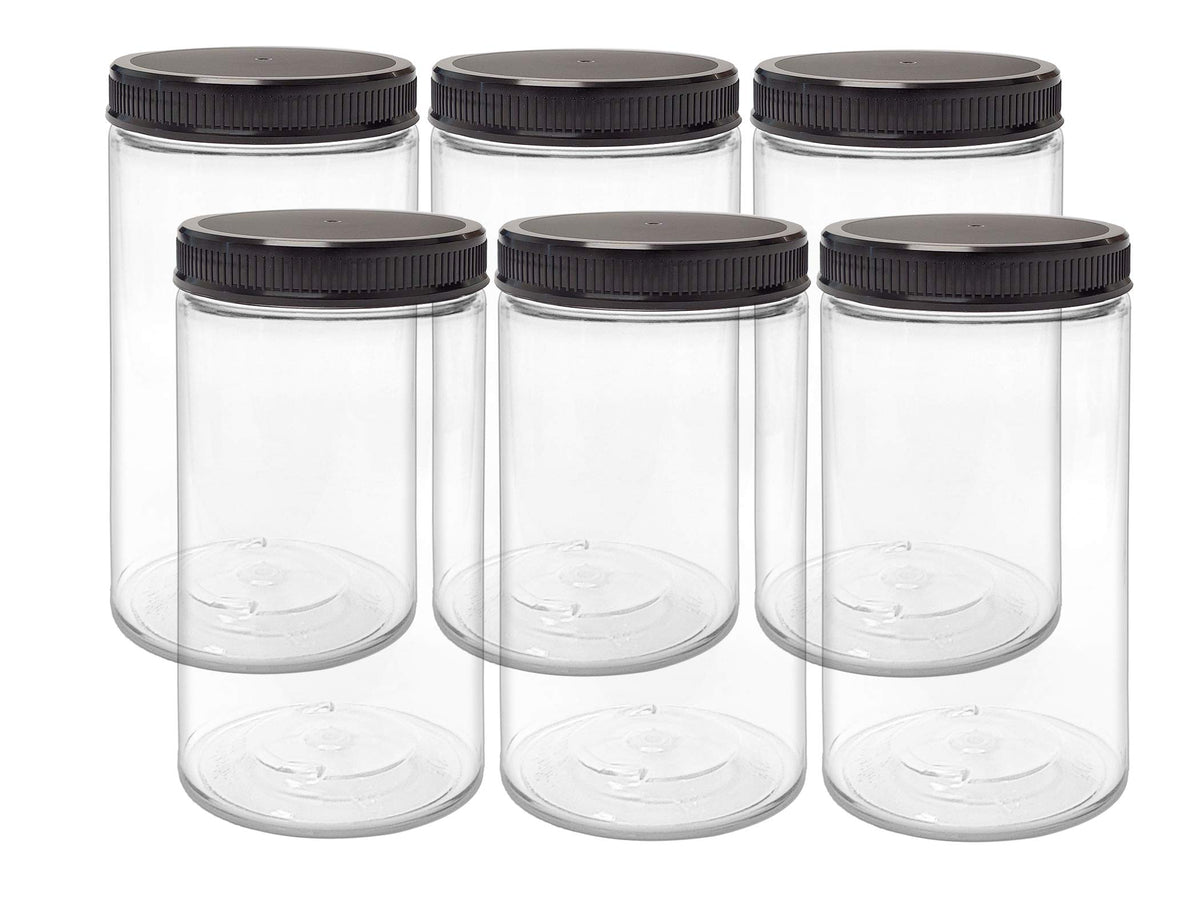 ljdeals 32oz clear PET jar with lid showing contents for pantry organization