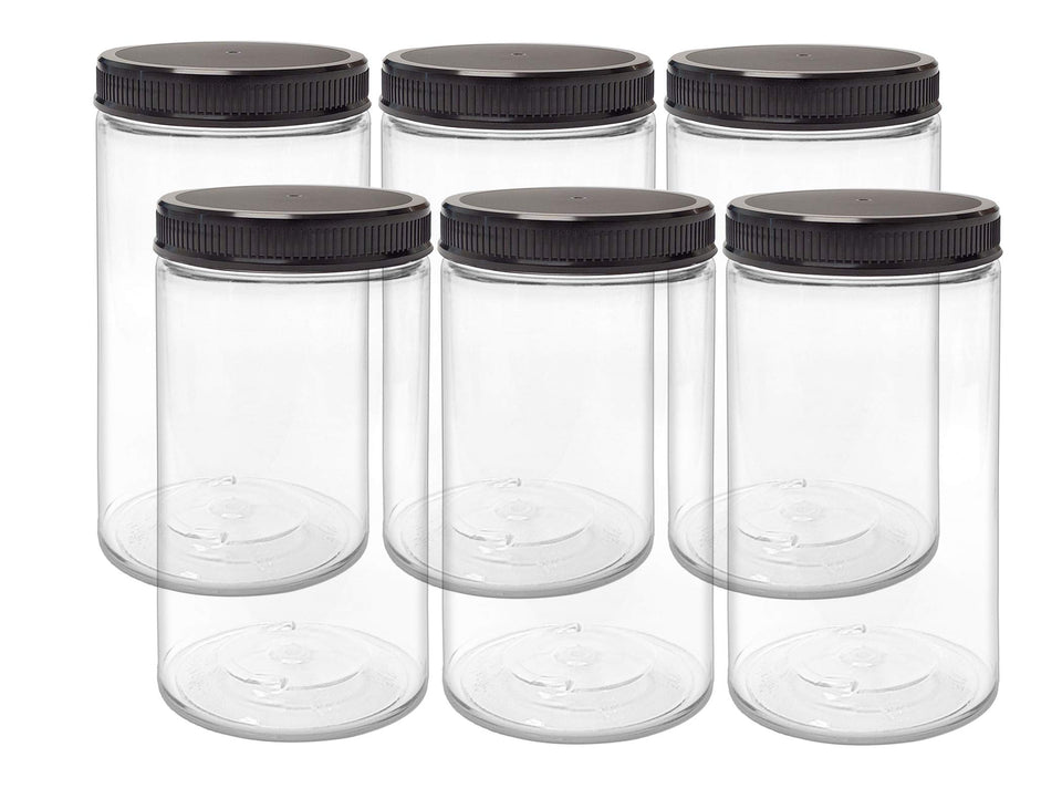 ljdeals 32oz clear PET jar with lid showing contents for pantry organization