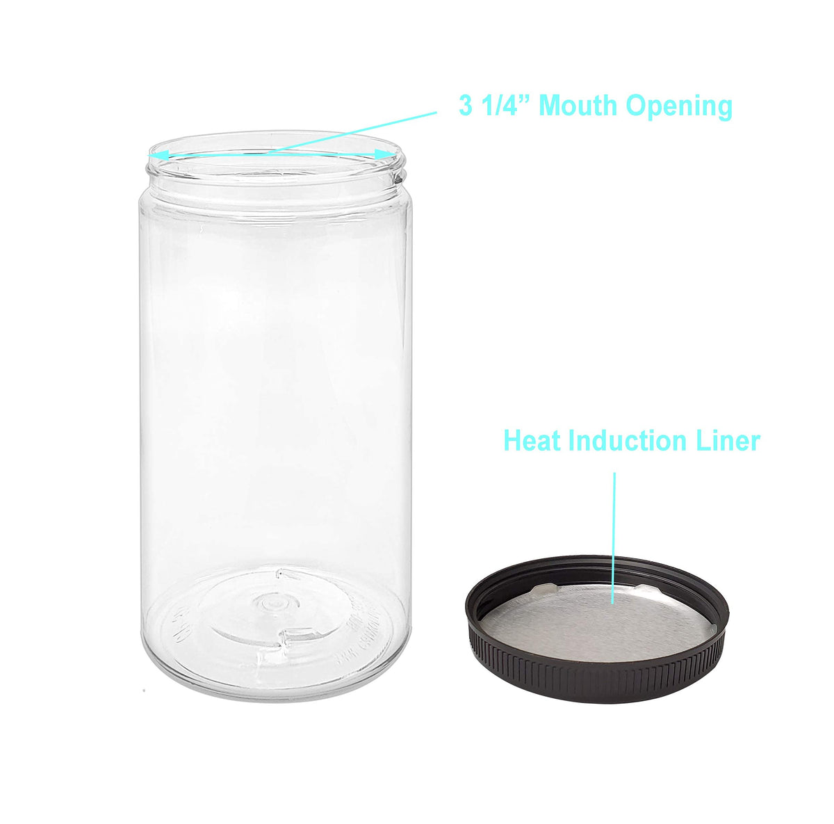 ljdeals airtight ribbed-cap PET jar demonstrating secure seal