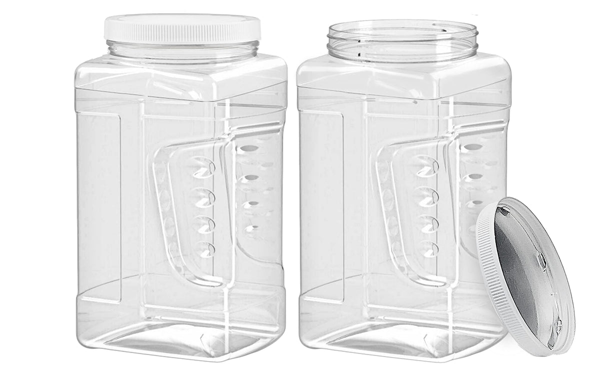 ljdeals grip-handles storage jar offers secure, easy transport for dry goods on the go.