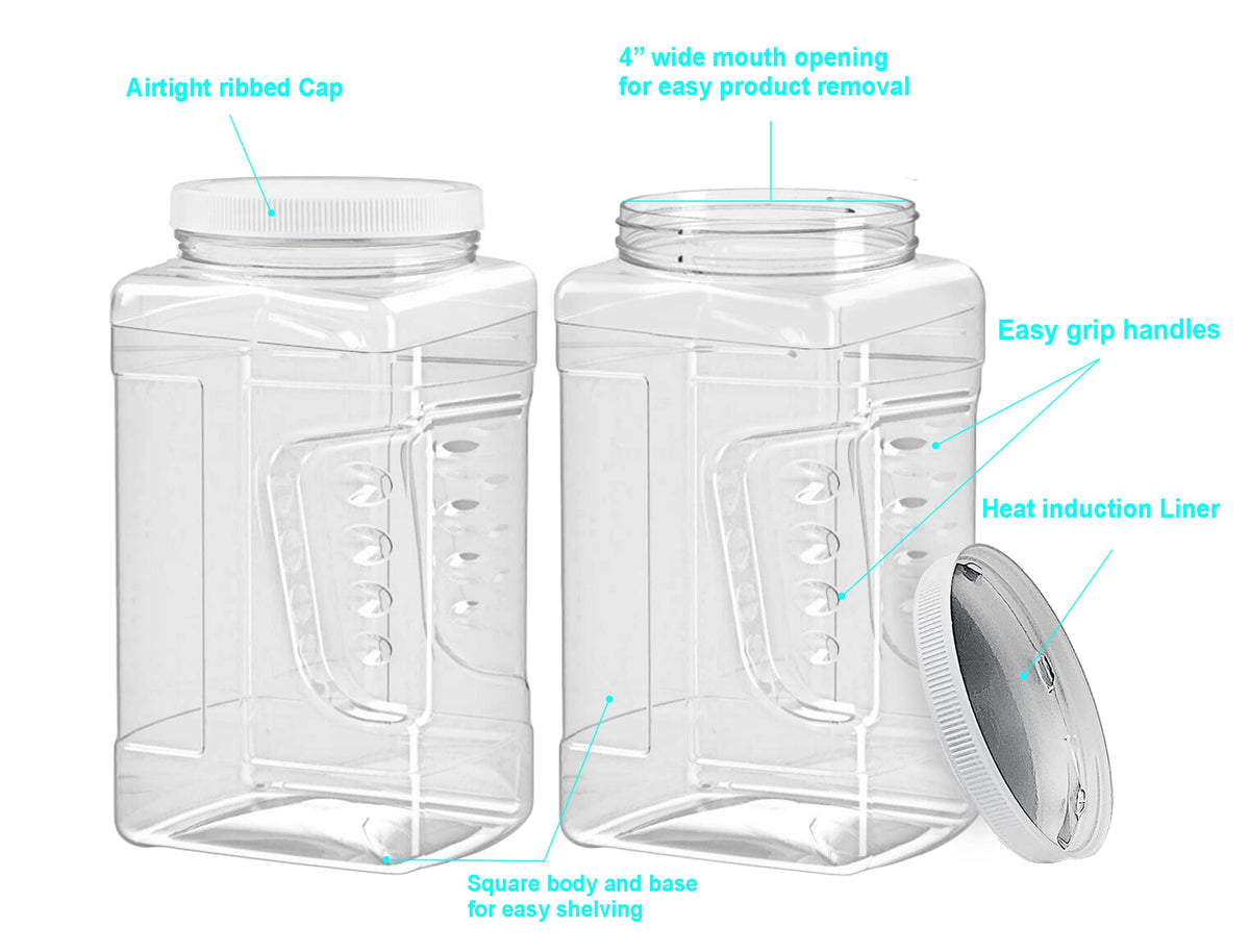 ljdeals PET clear storage jar provides visible contents with safe, BPA-free plastic for organized pantry.