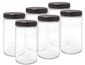 ljdeals wide-mouth clear PET jar easy filling and dumping of dry foods