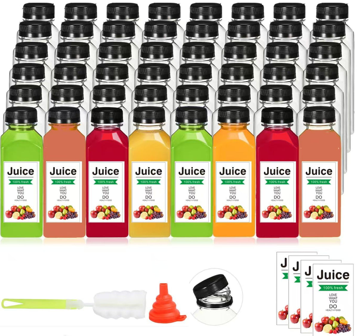 LJINOKYUN 12oz clear bottle with lid showcases leak-proof on-the-go hydration.