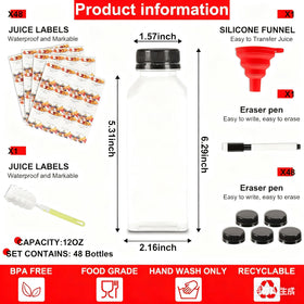 LJINOKYUN 48pcs bottle pack highlights organized, hygienic beverage storage.