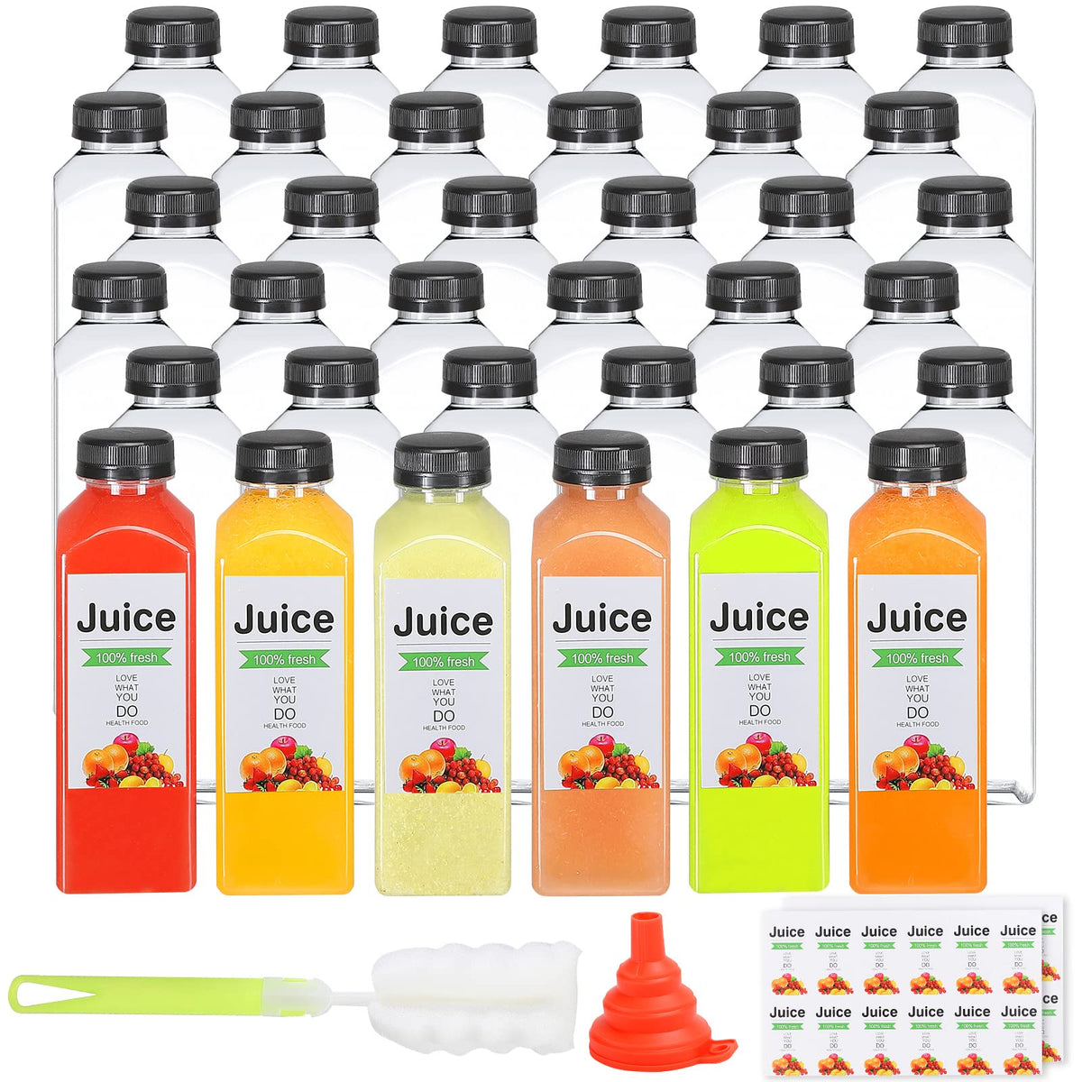 LJINOKYUN 16oz clear bottle with airtight lid for safe beverages.