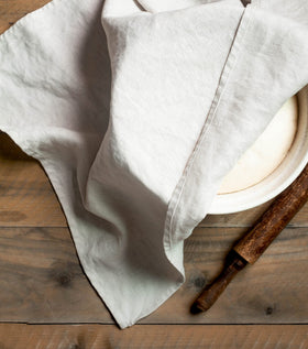 LK PureLife towel on bar cart for lint-free glassware and quick cleanup.
