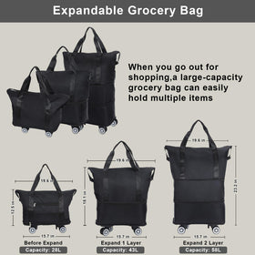 Detachable wheels enable easy shopping and transport