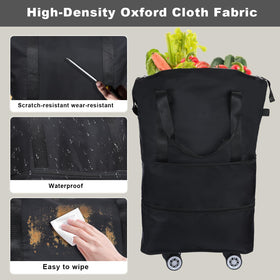 Internal compartments help organize groceries while traveling