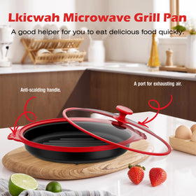 Lkicwah glass lid enables monitoring while microwaving and grilling