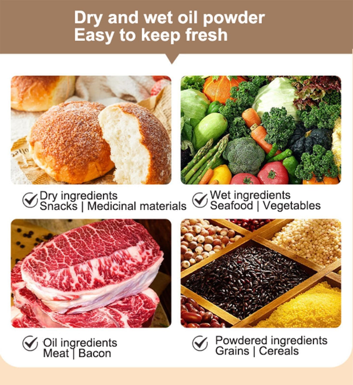 LKKNC vacuum sealer compact design fits small countertops and mobile use.