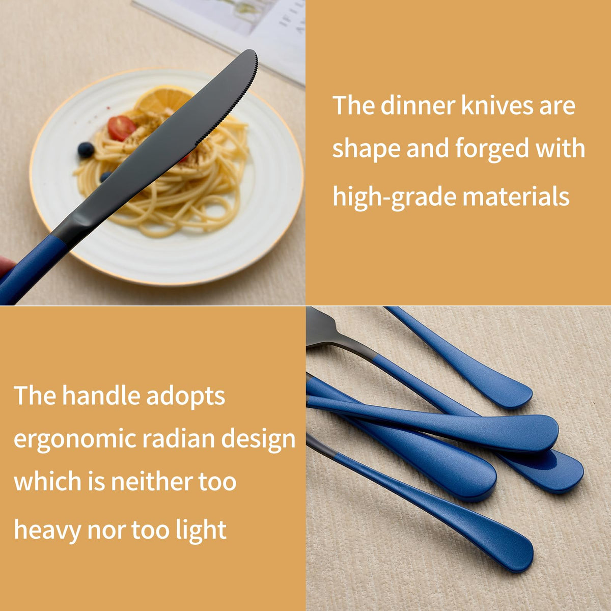 LKTDYMEG dinner spoon with black-blue handle for versatile use.