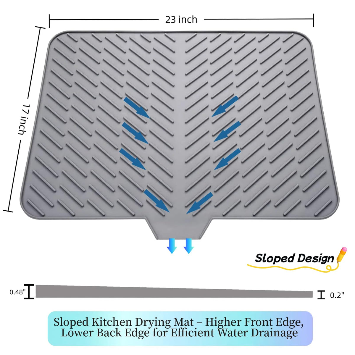 LKYLIVE built-in drain lip design directs water into the sink.