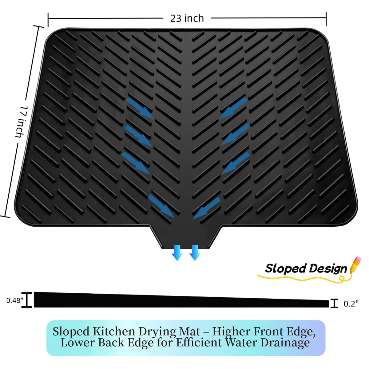 LKYLIVE built-in drain lip close-up demonstrates efficient drainage