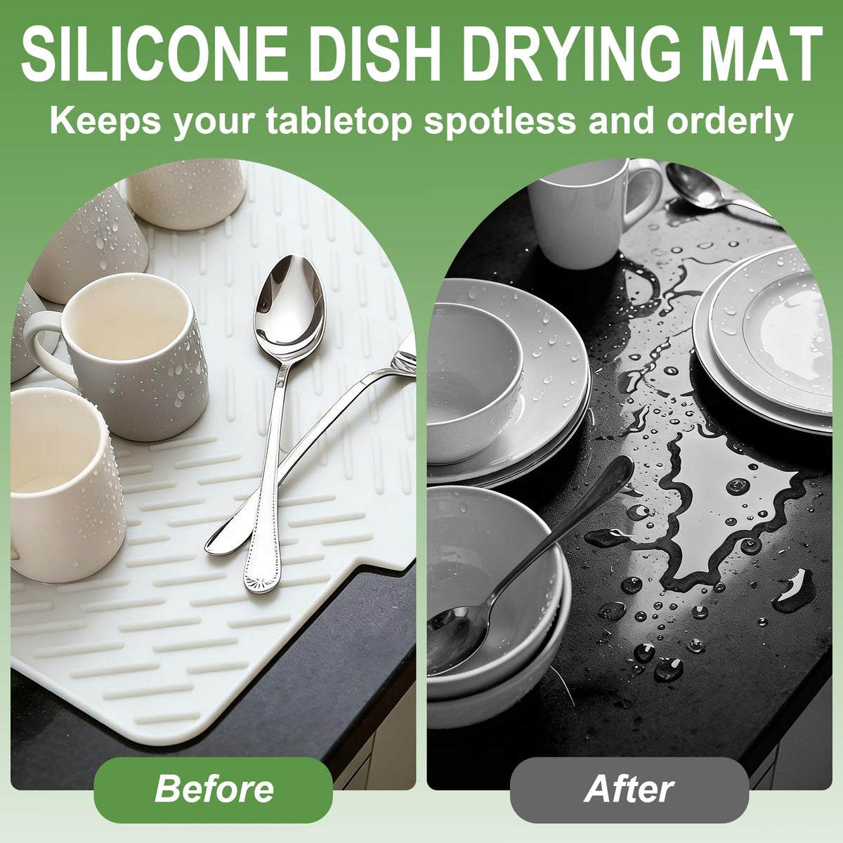 LKYLIVE dish sponge holder and draining mat doubles as kitchen organizer.