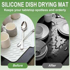 LKYLIVE dish sponge holder and draining mat doubles as kitchen organizer.