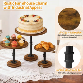 LLAXERGU cake stand set rustic display demonstrates versatile dessert layouts