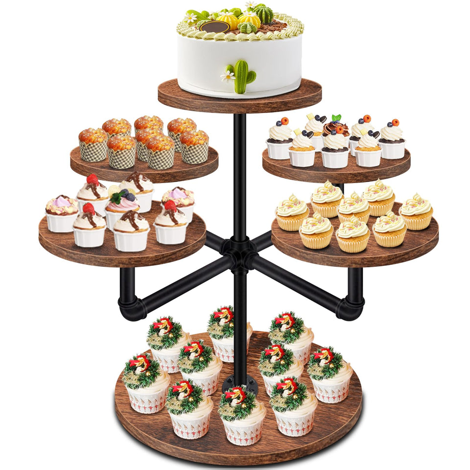 LLAXERGU 3-tier cupcake stand displaying up to 50 cupcakes for events.