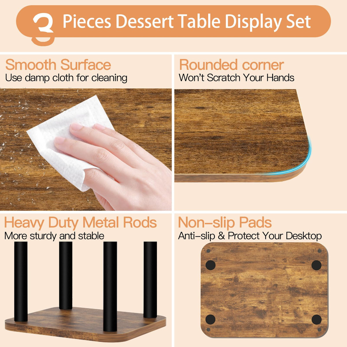 LLAXERGU display set saves table space for desserts and treats.