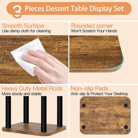 LLAXERGU display set saves table space for desserts and treats.