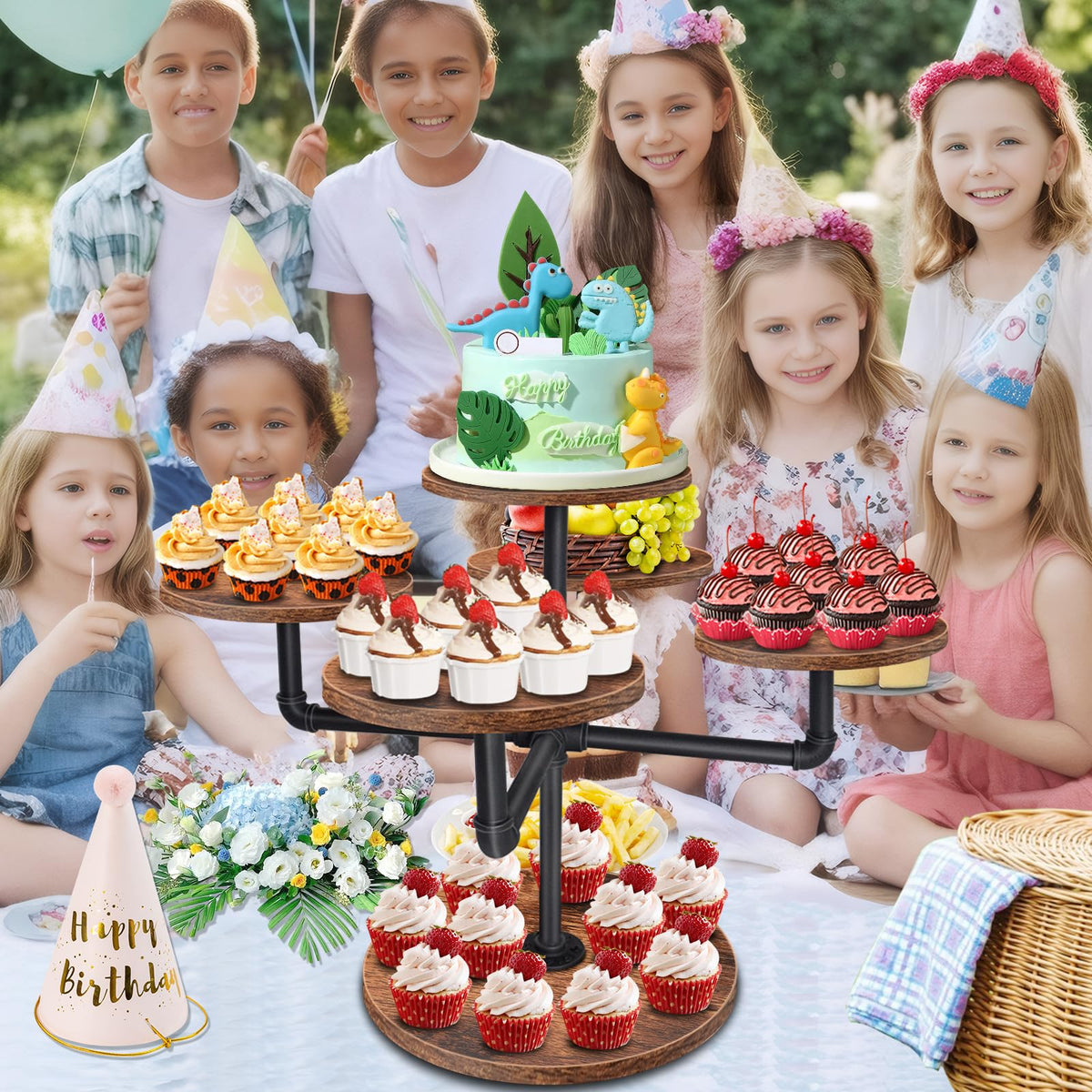 LLAXERGU versatile cupcake display suitable for weddings and birthdays.