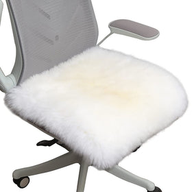 LLB sheepskin chair cushion 18x18 in ivory provides warm comfort and stylish decor.
