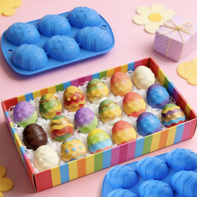 LLchunyun chocolate egg mold filled with glossy chocolates