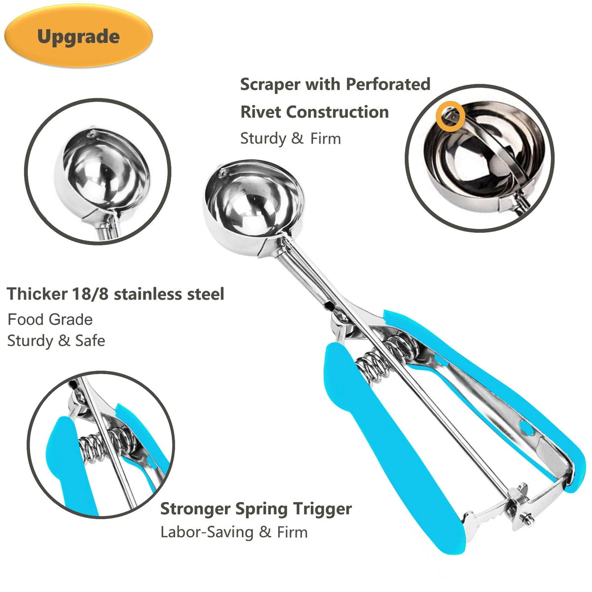 LLESCA large 3 Tbsp scoop creates bigger dessert balls.
