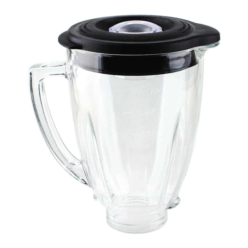 LMEI 6-cup glass jar with lid, ideal for smooth smoothies and sauces.