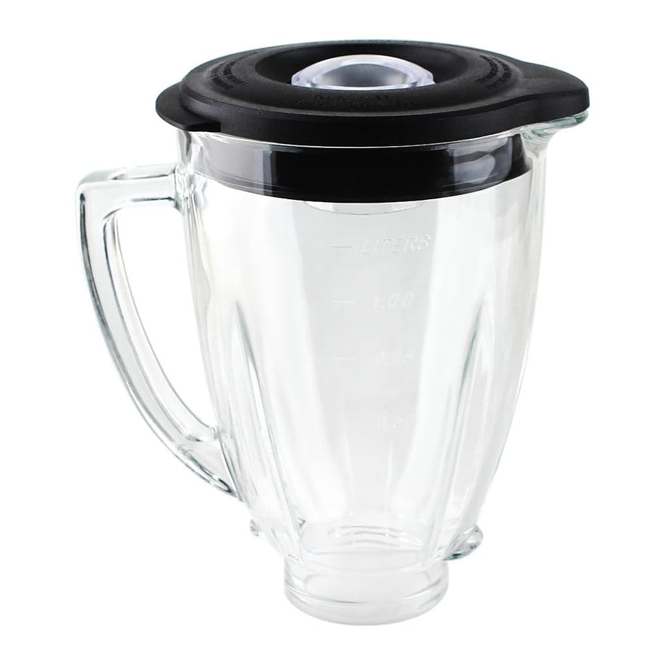 LMEI 6-cup glass jar with lid, ideal for smooth smoothies and sauces.