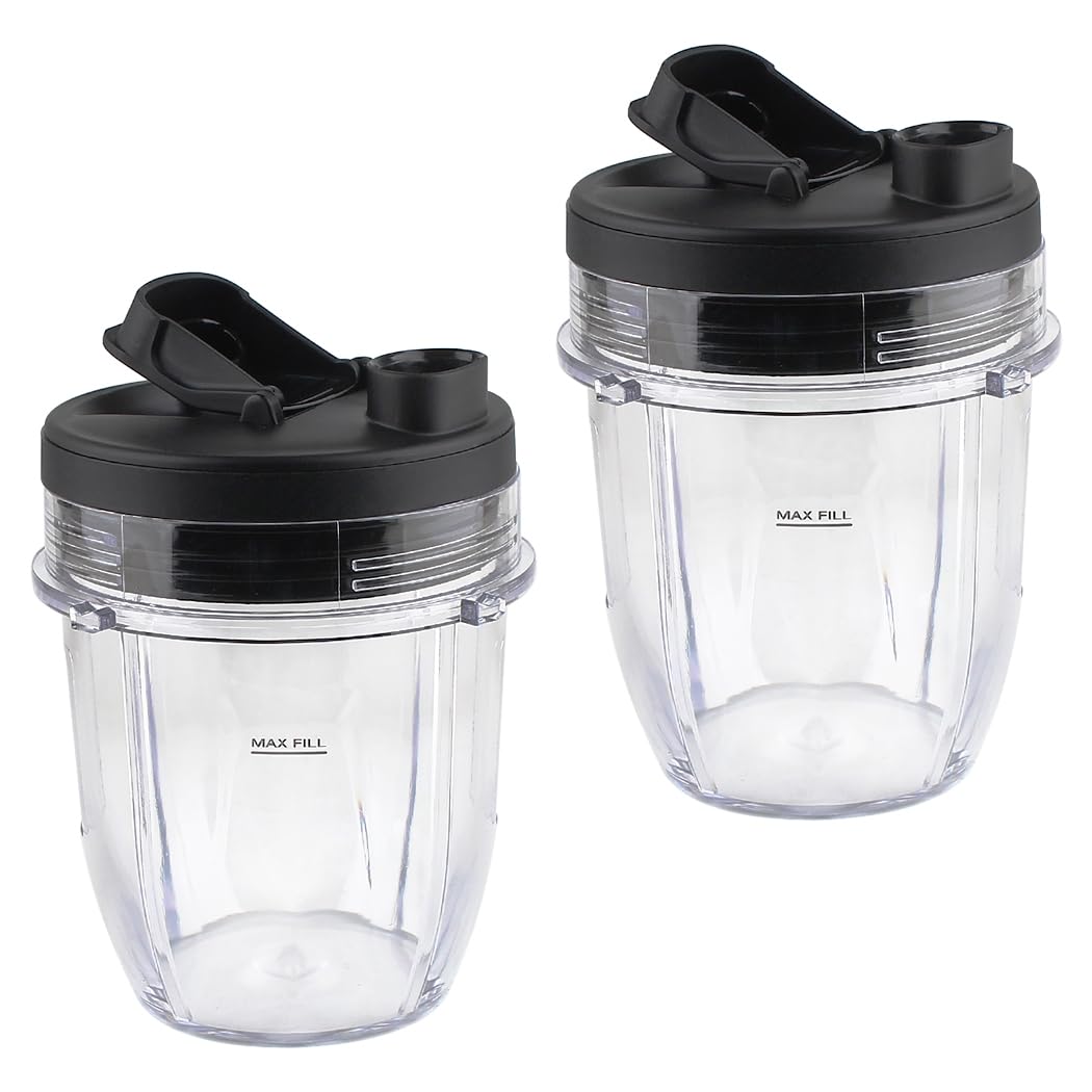 LMEI 12oz replacement cup with sip-and-seal lid for Ninja blenders; leak-proof on the go.