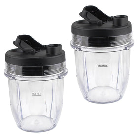 LMEI 12oz replacement cup with sip-and-seal lid for Ninja blenders; leak-proof on the go.