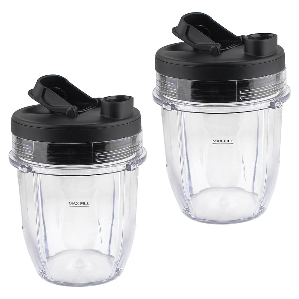 LMEI 12oz replacement cup with sip-and-seal lid for Ninja blenders; leak-proof on the go.
