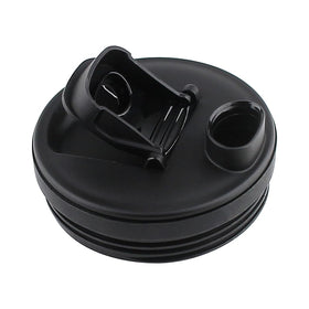 LMEI sip-seal cup demonstrates spill-resistant lid in action.