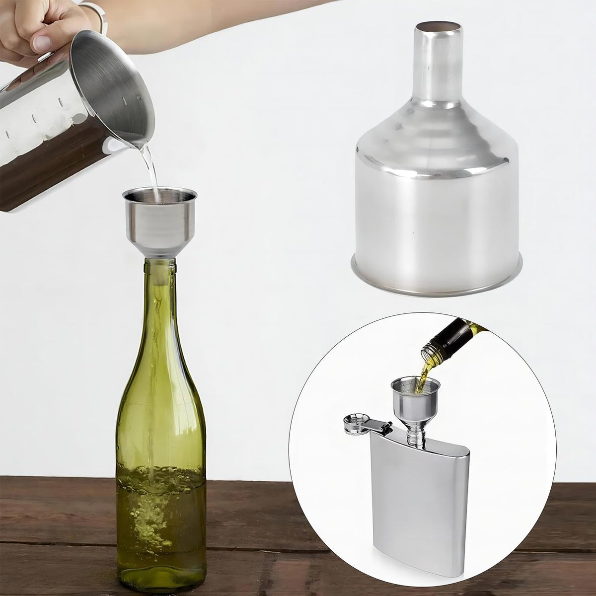 Lmoszuak dispensing funnel ensures mess-free pouring and controlled flow.