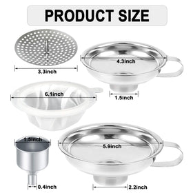 Lmoszuak kitchen funnel set of five pieces for versatile jars and bottles.