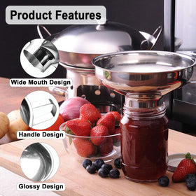 Lmoszuak small funnel for regular-mouth jars providing precise pouring.
