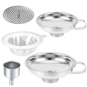 Lmoszuak stainless steel canning funnel with wide mouth for smooth transfers.