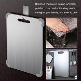 Lmuwecno titanium cutting board 0.06in thick emphasizes a lightweight yet sturdy profile.