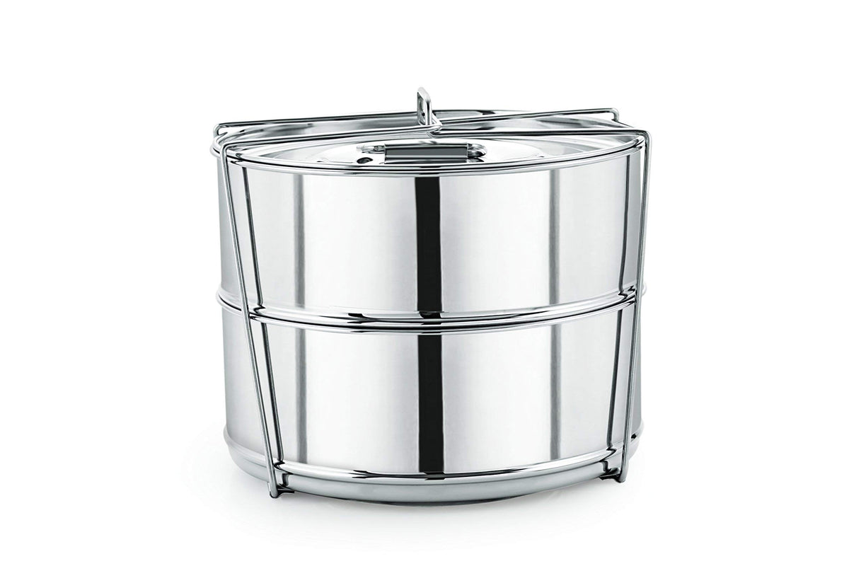 LNM Steamer Pans two-tier steaming setup saves space in your kitchen