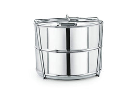 LNM Steamer Pans two-tier steaming setup saves space in your kitchen