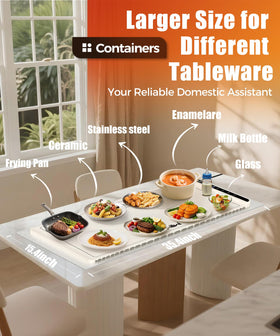 LNNIW warming mat with six timer presets for easy meal pacing