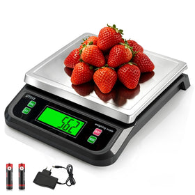 LNXDMWMS large digital kitchen scale with stainless steel pan for precise weighing.