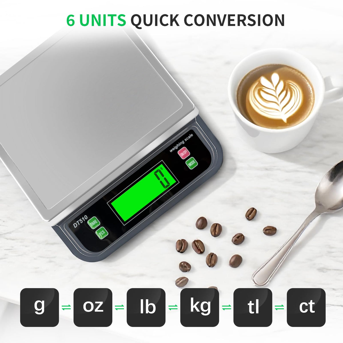LNXDMWMS scale showing six units for flexible baking measurements.