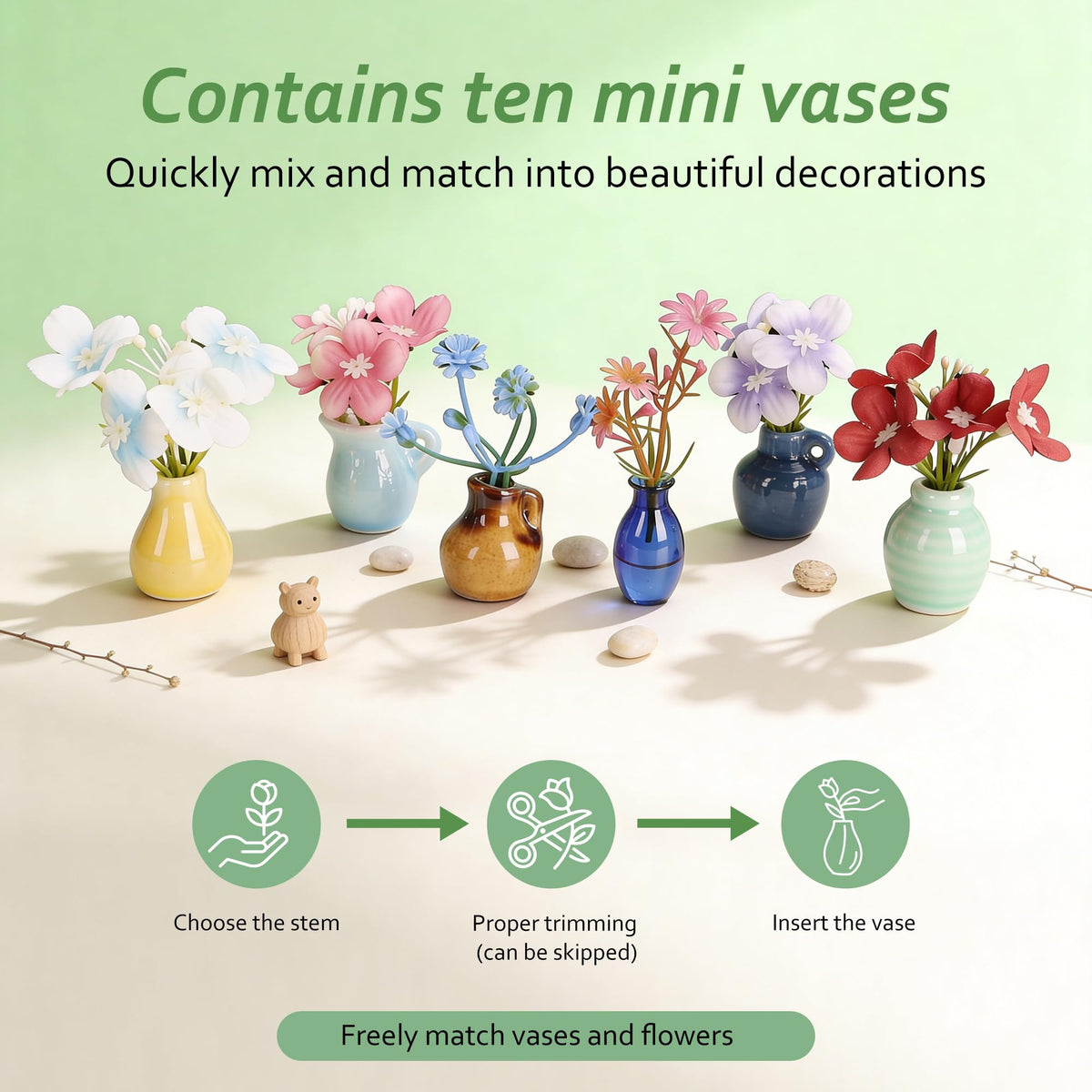 LNYSSQ stems can be trimmed for a neater look on fridge displays.