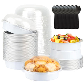 LNYZQUS 4” mini cake tin with dome lid for single servings and easy transport