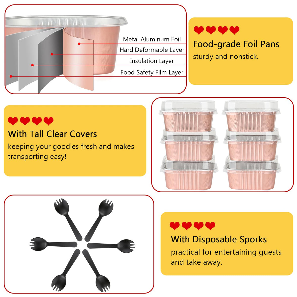 LNYZQUS 4x4 square pans for neat, stackable individual portions.