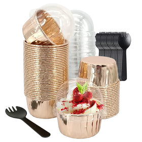 LNYZQUS 5oz baking cups with lids for portable cupcakes at parties.