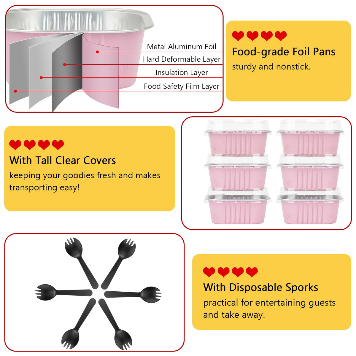 LNYZQUS clear lids secure freshness during transport.