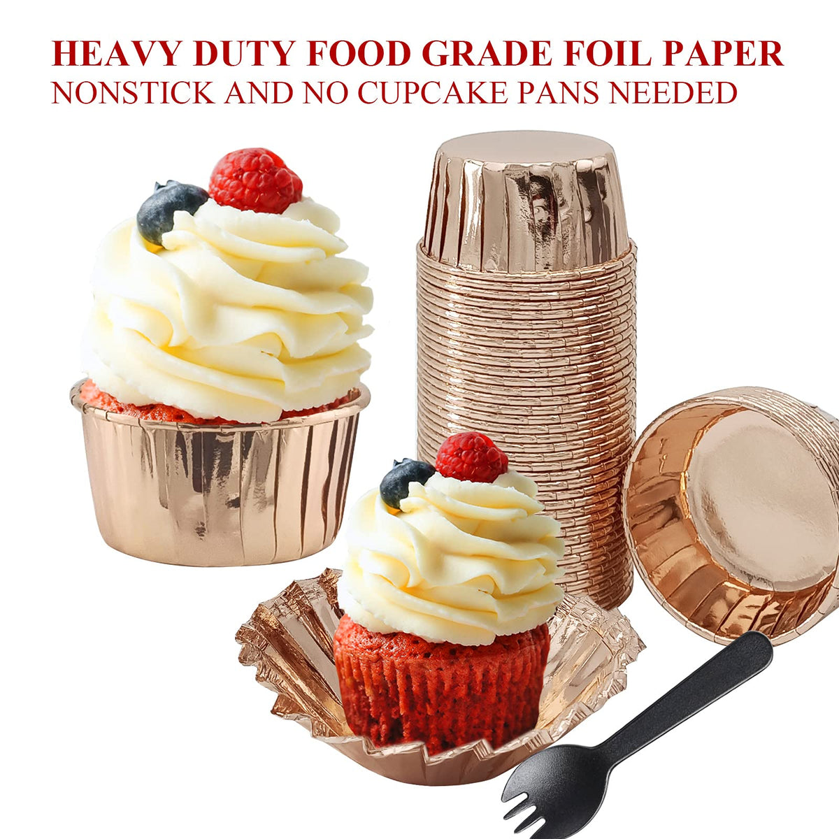 LNYZQUS cupcake cups with spoons, convenient packaging for on-the-go treats.